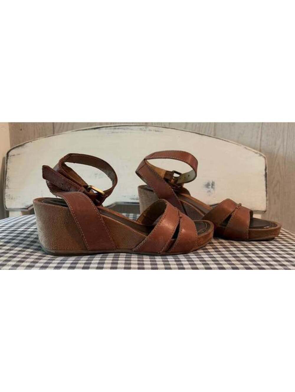 Naturalizer Panya Leather Wedge Sandals Size 5.5
